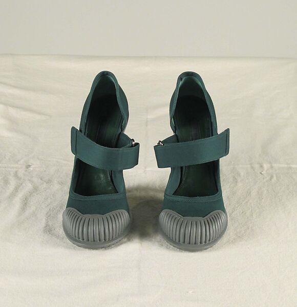 Ensemble, Prada (Italian, founded 1913), wool, silk, synthetic, leather, metal, feathers, Italian