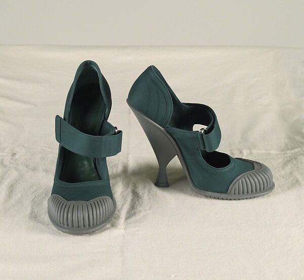 Ensemble, Prada (Italian, founded 1913), wool, silk, synthetic, leather, metal, feathers, Italian