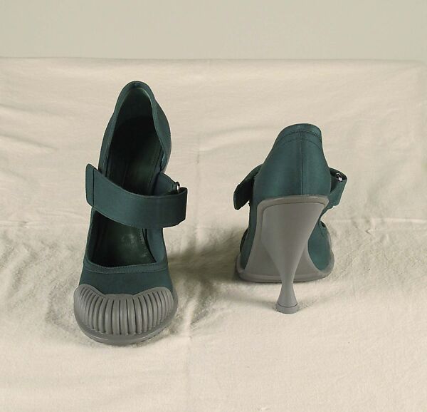 Ensemble, Prada (Italian, founded 1913), wool, silk, synthetic, leather, metal, feathers, Italian