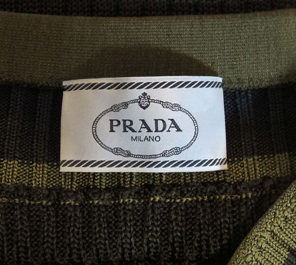 Ensemble, Prada (Italian, founded 1913), wool, silk, synthetic, leather, metal, feathers, Italian