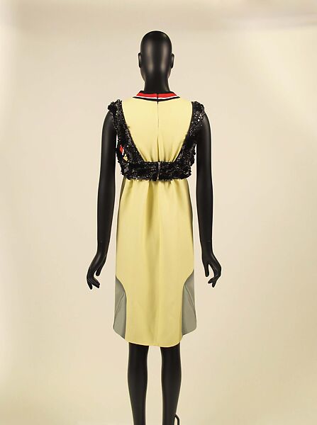 Ensemble, Prada (Italian, founded 1913), wool, synthetic, leather, metal, feathers, Italian