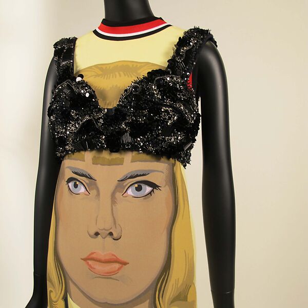 Ensemble, Prada (Italian, founded 1913), wool, synthetic, leather, metal, feathers, Italian