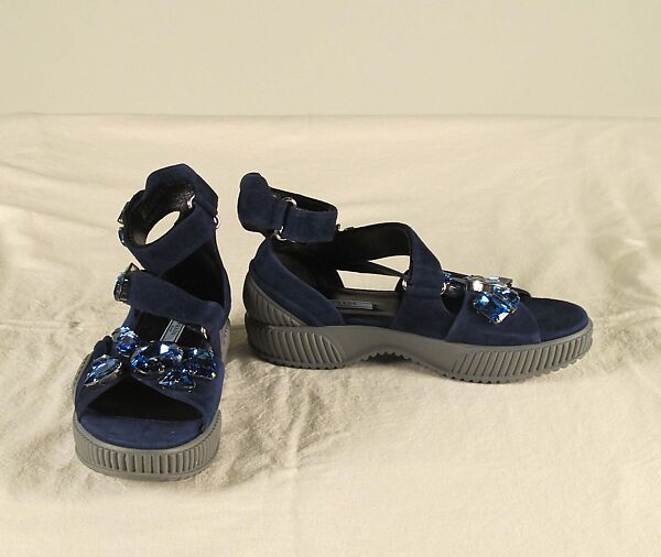 Ensemble, Prada (Italian, founded 1913), wool, synthetic, leather, metal, feathers, Italian