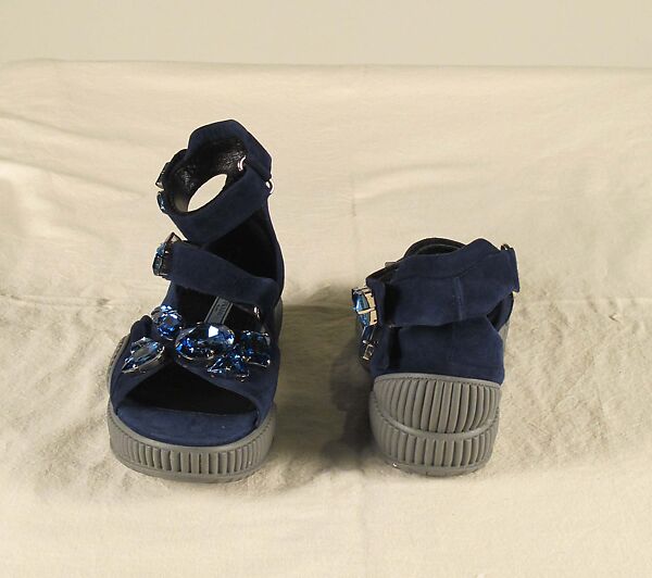 Ensemble, Prada (Italian, founded 1913), wool, synthetic, leather, metal, feathers, Italian