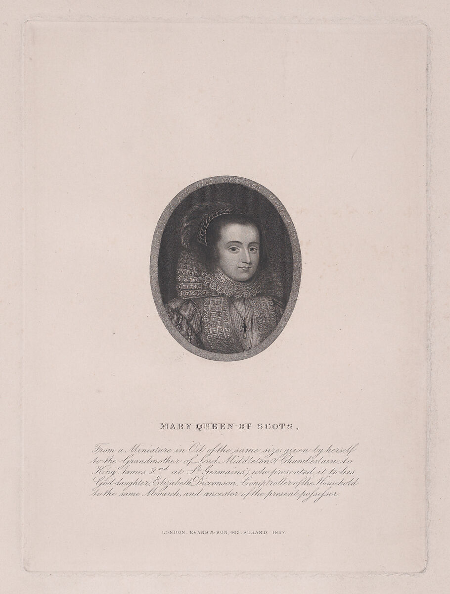 Mary, Queen of Scots, Evans &amp; Sons (London, active 1819–64), Stipple engraving 
