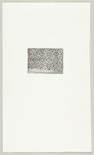 16th c. subway pillow, Liz Zanis (American, born Morristown, New Jersey, 1980), Etching 