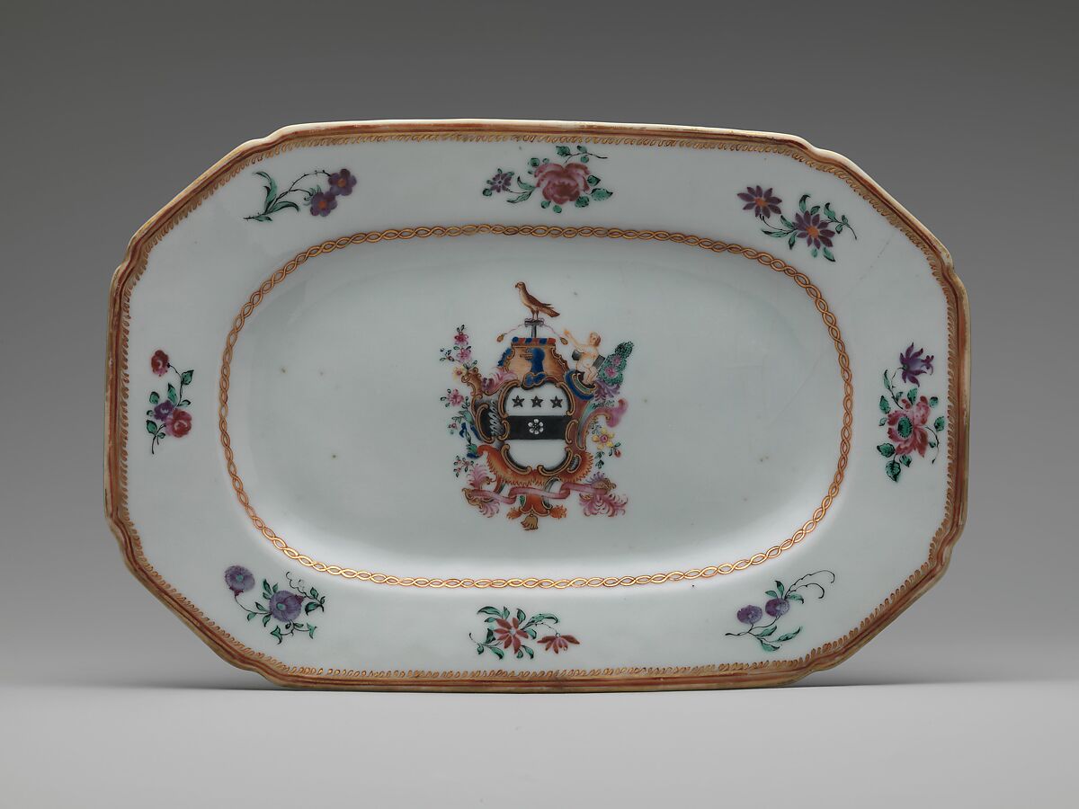 Platter, Porcelain, Chinese, for American market 