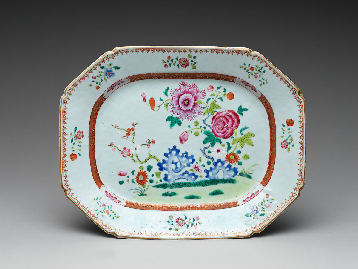 Platter, Porcelain, Chinese for export 