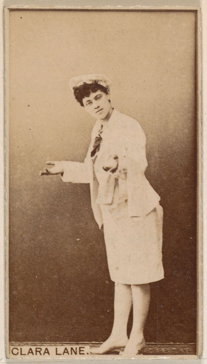 Clara Lane, from the Actresses series (N245) issued by Kinney Brothers to promote Sweet Caporal Cigarettes, Issued by Kinney Brothers Tobacco Company, Albumen photograph 