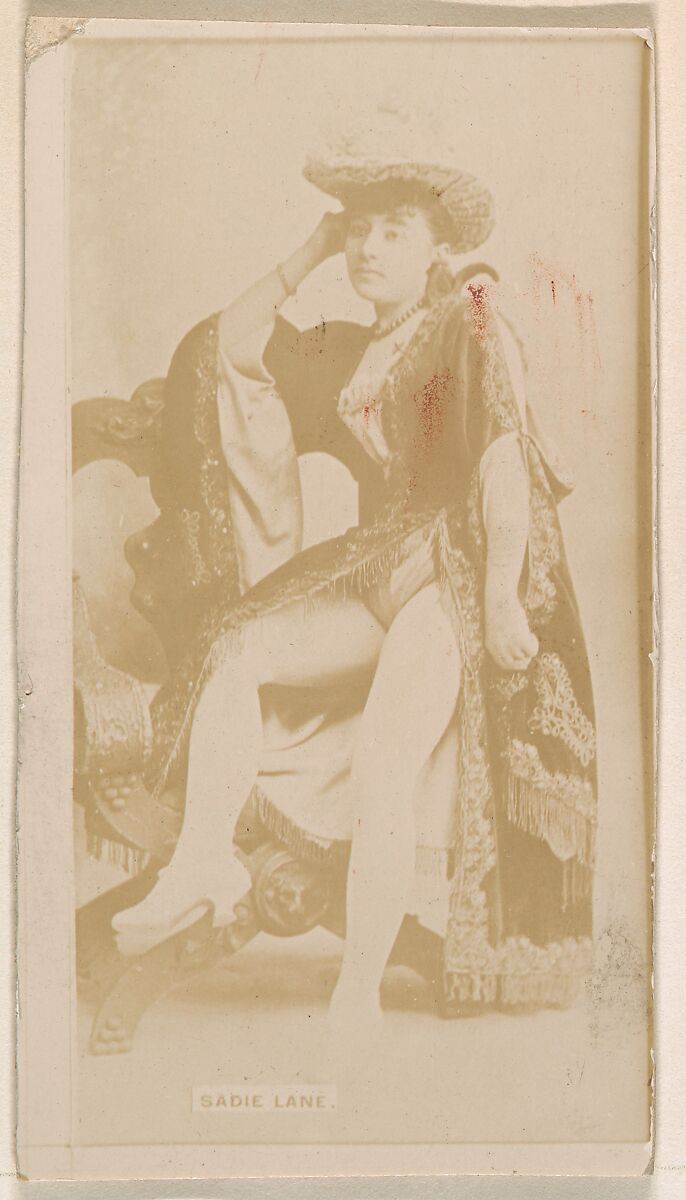 Sadie Lane, from the Actresses series (N245) issued by Kinney Brothers to promote Sweet Caporal Cigarettes, Issued by Kinney Brothers Tobacco Company, Albumen photograph 