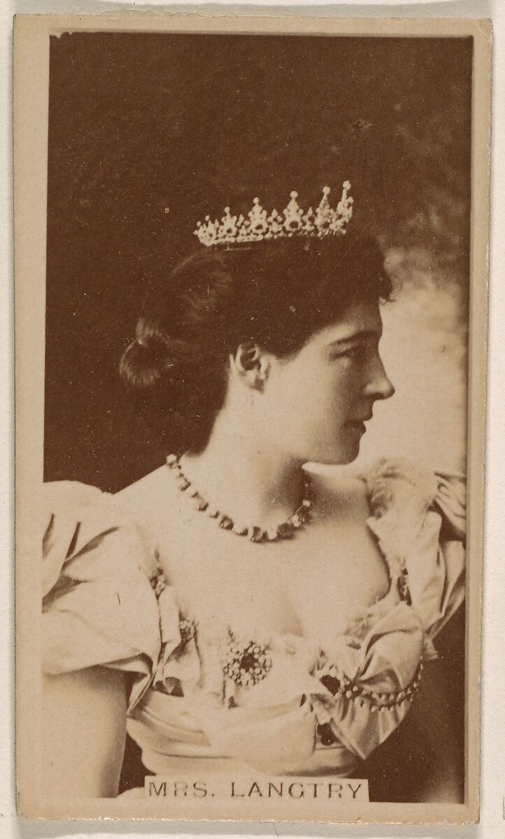 Issued by Kinney Brothers Tobacco Company - Mrs. Langtry, from the  Actresses series (N245) issued by Kinney Brothers to promote Sweet Caporal  Cigarettes