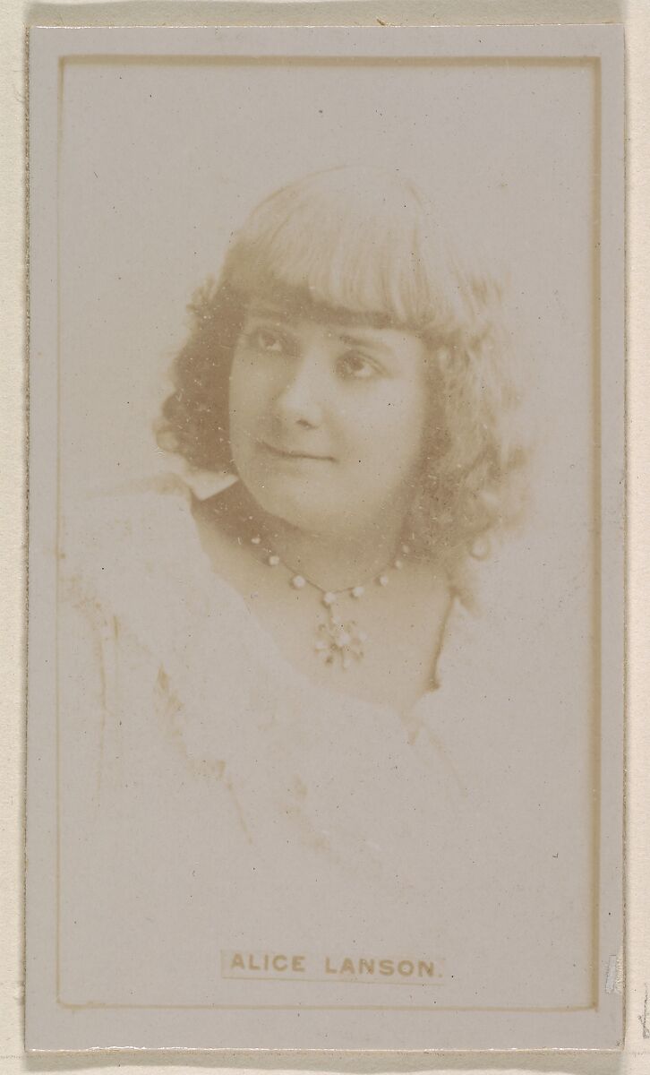 Alice Lanson, from the Actresses series (N245) issued by Kinney Brothers to promote Sweet Caporal Cigarettes, Issued by Kinney Brothers Tobacco Company, Albumen photograph 
