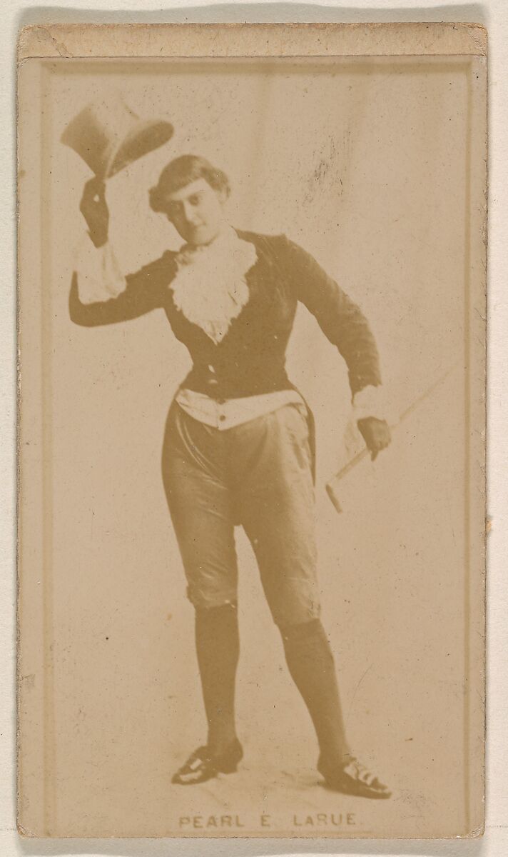 Pearl E. Larue, from the Actresses series (N245) issued by Kinney Brothers to promote Sweet Caporal Cigarettes, Issued by Kinney Brothers Tobacco Company, Albumen photograph 