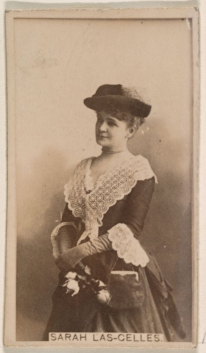 Sarah Las-Gelles, from the Actresses series (N245) issued by Kinney Brothers to promote Sweet Caporal Cigarettes, Issued by Kinney Brothers Tobacco Company, Albumen photograph 