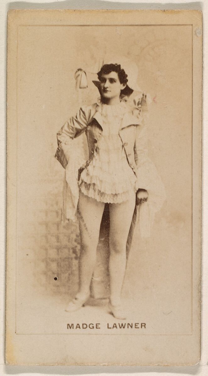 Madge Lawner, from the Actresses series (N245) issued by Kinney Brothers to promote Sweet Caporal Cigarettes, Issued by Kinney Brothers Tobacco Company, Albumen photograph 