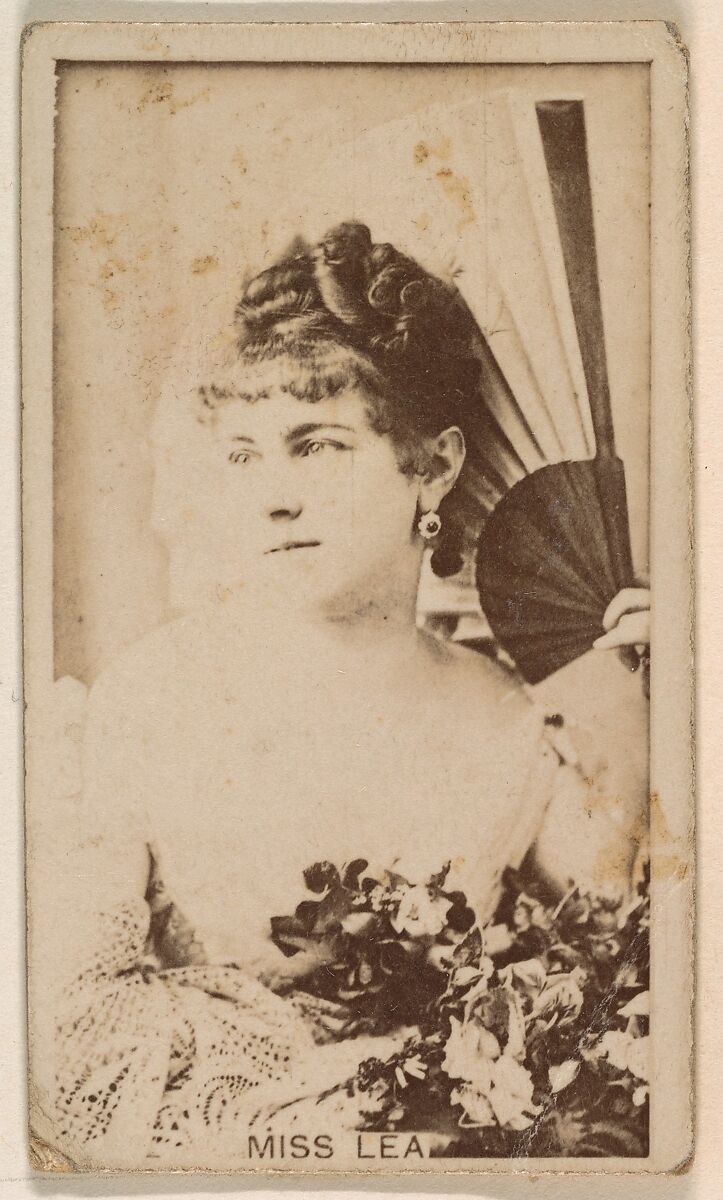 Miss Lea, from the Actresses series (N245) issued by Kinney Brothers to promote Sweet Caporal Cigarettes, Issued by Kinney Brothers Tobacco Company, Albumen photograph 