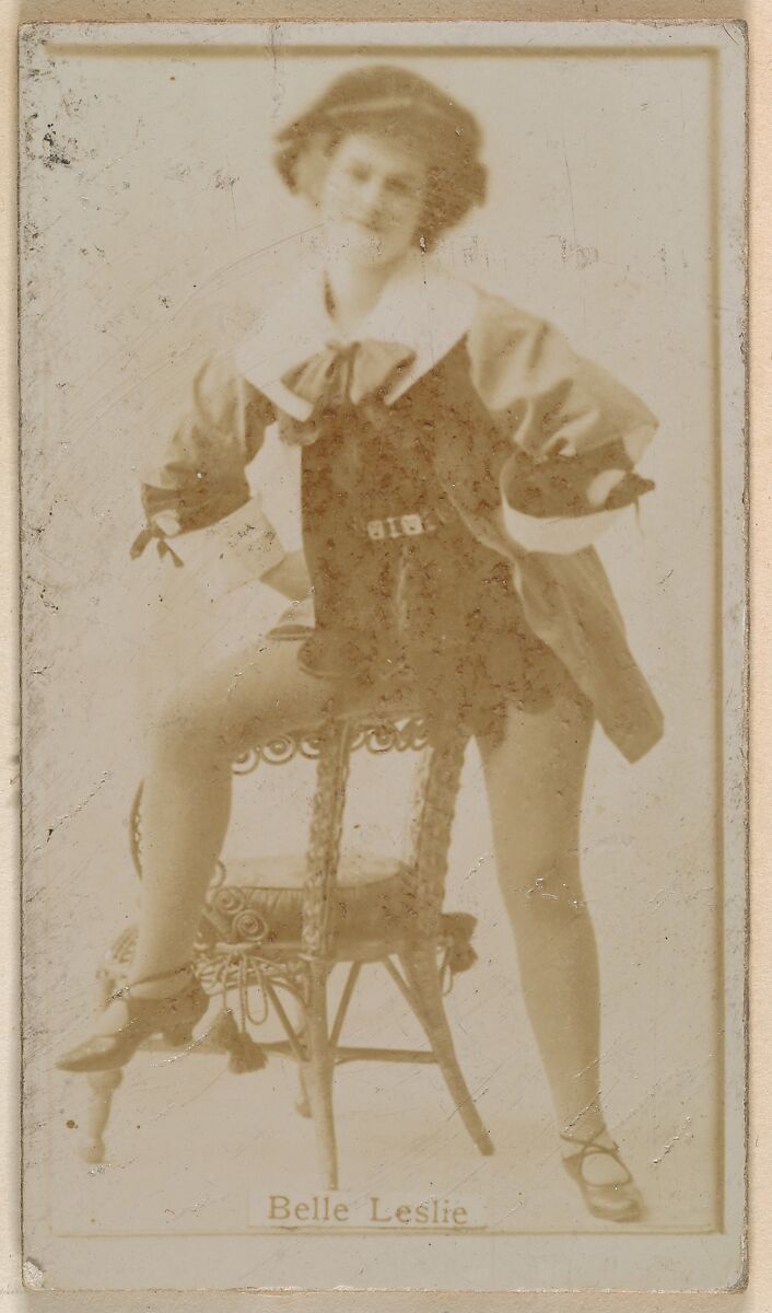 Belle Leslie, from the Actresses series (N245) issued by Kinney Brothers to promote Sweet Caporal Cigarettes, Issued by Kinney Brothers Tobacco Company, Albumen photograph 