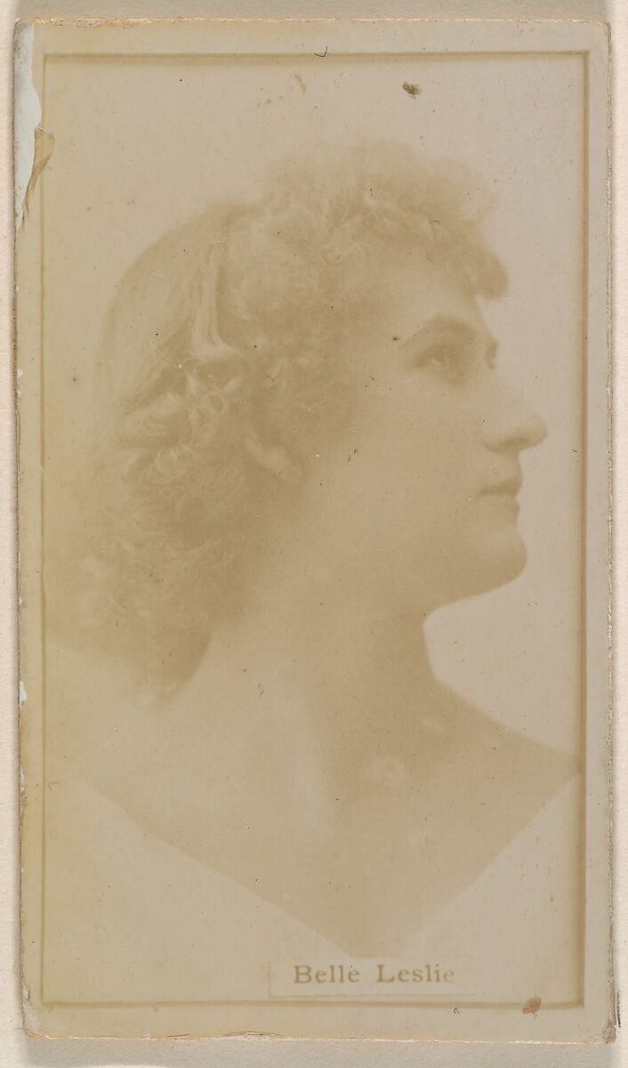 Belle Leslie, from the Actresses series (N245) issued by Kinney Brothers to promote Sweet Caporal Cigarettes, Issued by Kinney Brothers Tobacco Company, Albumen photograph 
