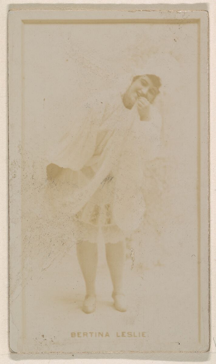Bertina Leslie, from the Actresses series (N245) issued by Kinney Brothers to promote Sweet Caporal Cigarettes, Issued by Kinney Brothers Tobacco Company, Albumen photograph 