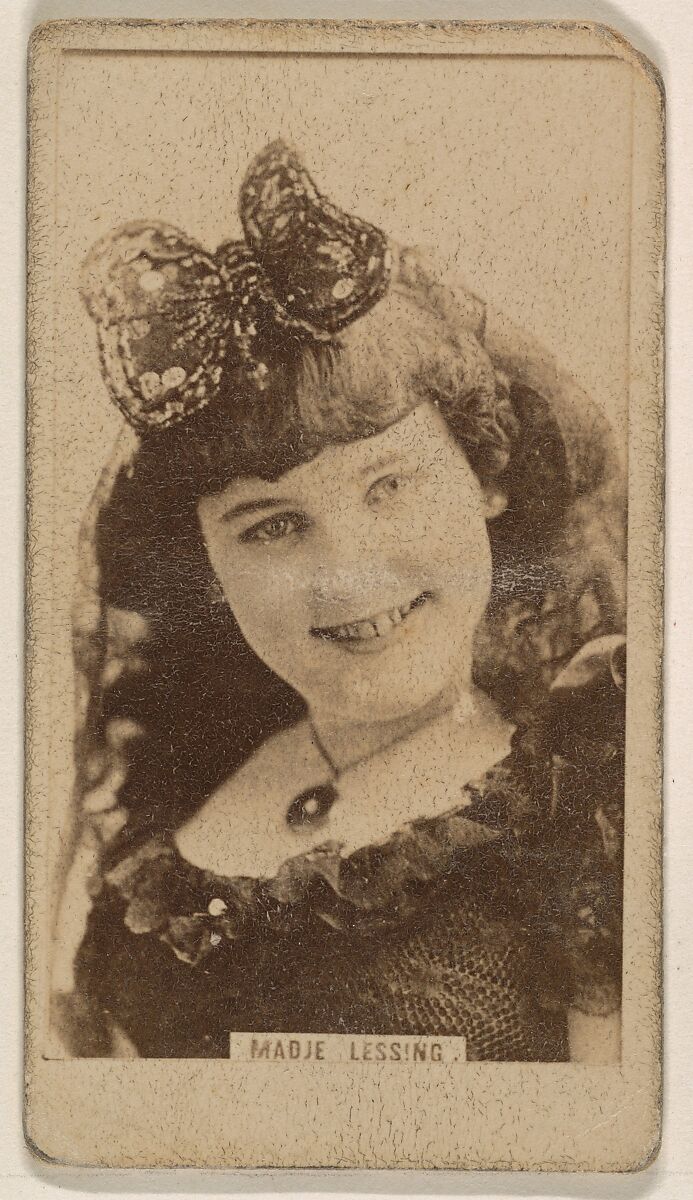 Madje Lessing, from the Actresses series (N245) issued by Kinney Brothers to promote Sweet Caporal Cigarettes, Issued by Kinney Brothers Tobacco Company, Albumen photograph 