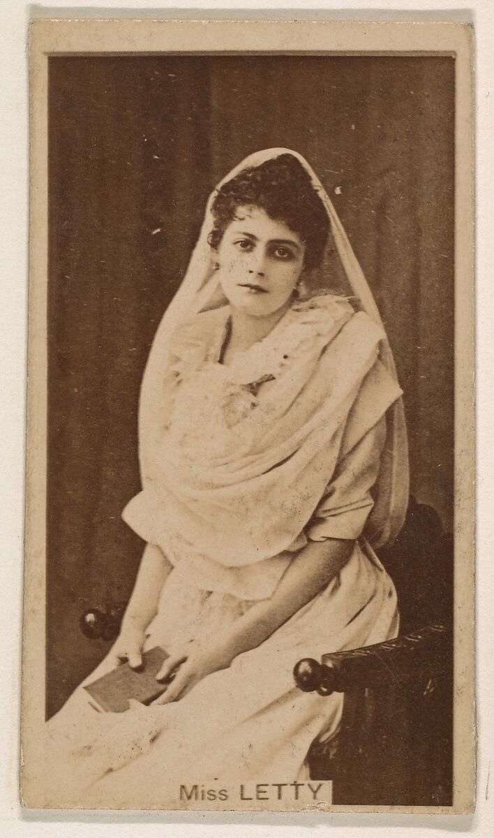 Miss Letty, from the Actresses series (N245) issued by Kinney Brothers to promote Sweet Caporal Cigarettes, Issued by Kinney Brothers Tobacco Company, Albumen photograph 
