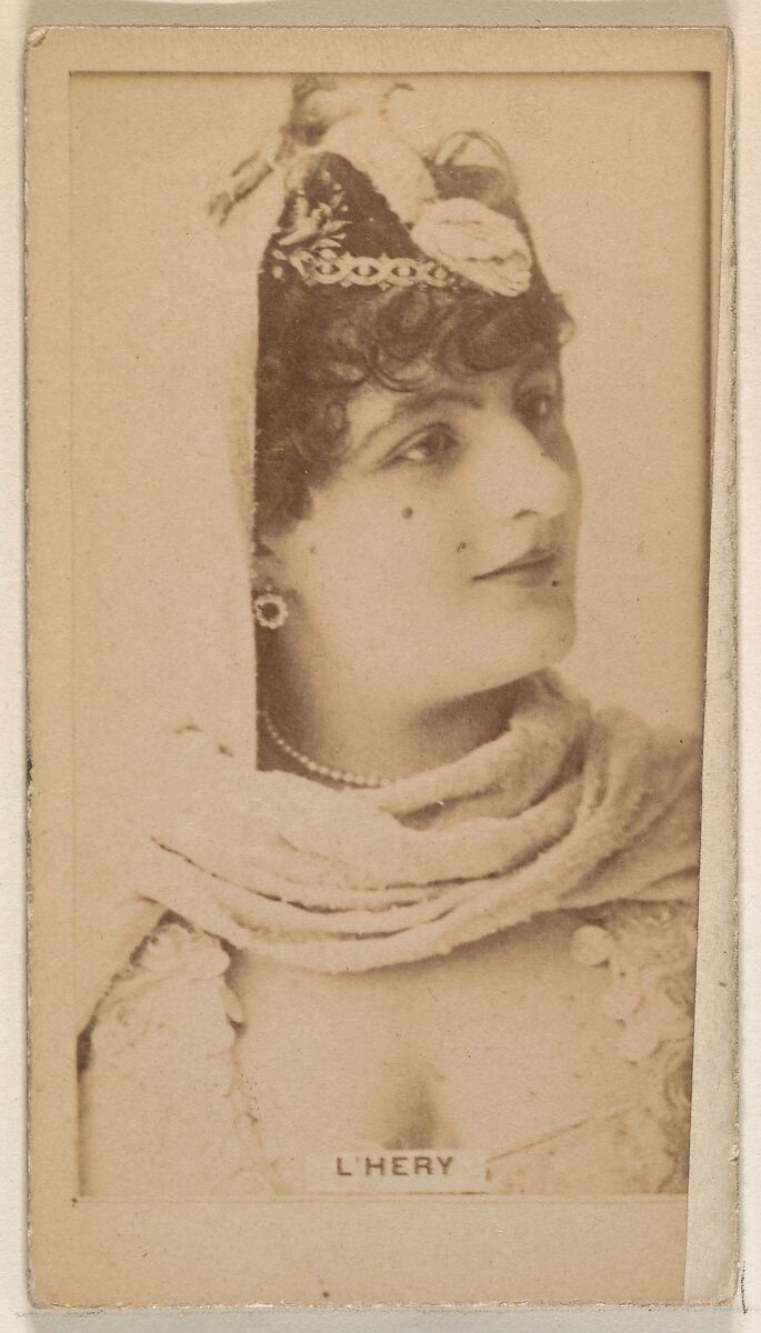 Miss L'Hery, from the Actresses series (N245) issued by Kinney Brothers to promote Sweet Caporal Cigarettes, Issued by Kinney Brothers Tobacco Company, Albumen photograph 