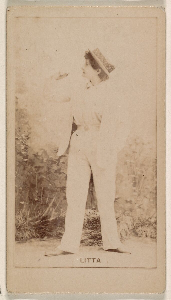 Litta, from the Actresses series (N245) issued by Kinney Brothers to promote Sweet Caporal Cigarettes, Issued by Kinney Brothers Tobacco Company, Albumen photograph 