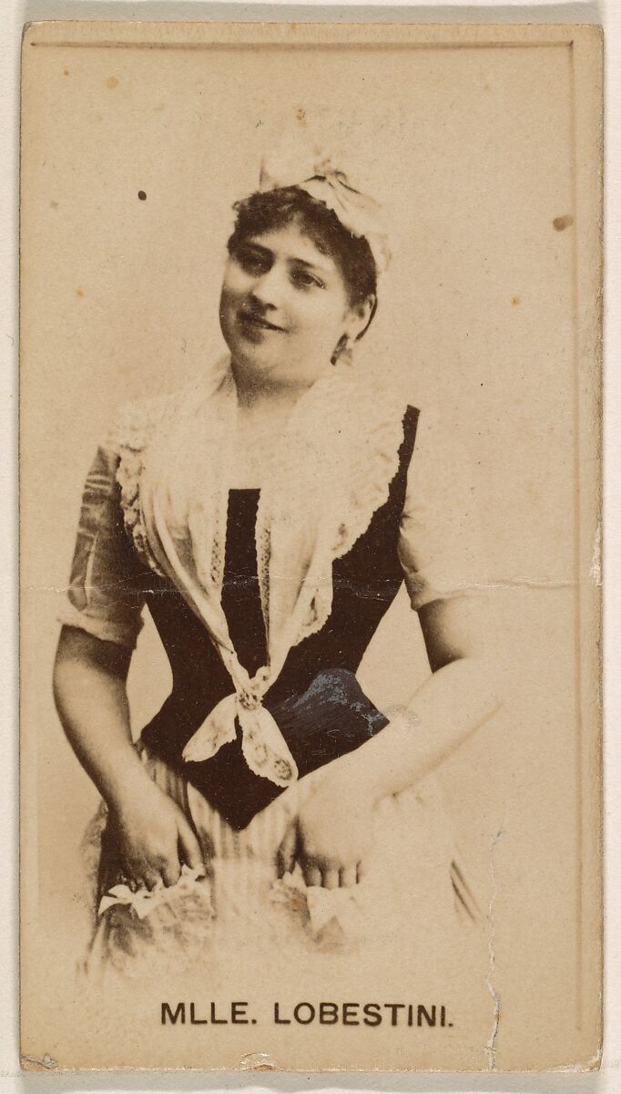 Mlle. Lobestini, from the Actresses series (N245) issued by Kinney Brothers to promote Sweet Caporal Cigarettes, Issued by Kinney Brothers Tobacco Company, Albumen photograph 