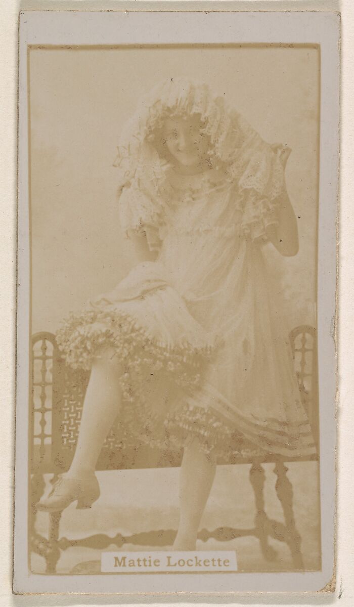 Mattie Lockette, from the Actresses series (N245) issued by Kinney Brothers to promote Sweet Caporal Cigarettes, Issued by Kinney Brothers Tobacco Company, Albumen photograph 