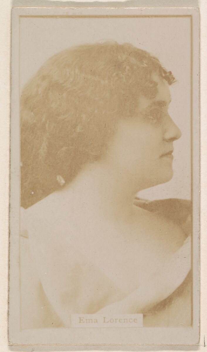 Ema Lorence, from the Actresses series (N245) issued by Kinney Brothers to promote Sweet Caporal Cigarettes, Issued by Kinney Brothers Tobacco Company, Albumen photograph 