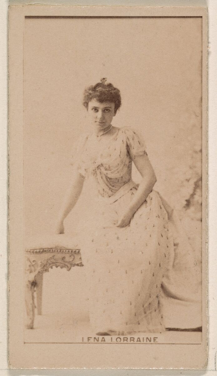 Lena Lorraine, from the Actresses series (N245) issued by Kinney Brothers to promote Sweet Caporal Cigarettes, Issued by Kinney Brothers Tobacco Company, Albumen photograph 