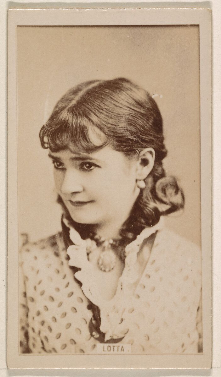 Lotta, from the Actresses series (N245) issued by Kinney Brothers to promote Sweet Caporal Cigarettes, Issued by Kinney Brothers Tobacco Company, Albumen photograph 