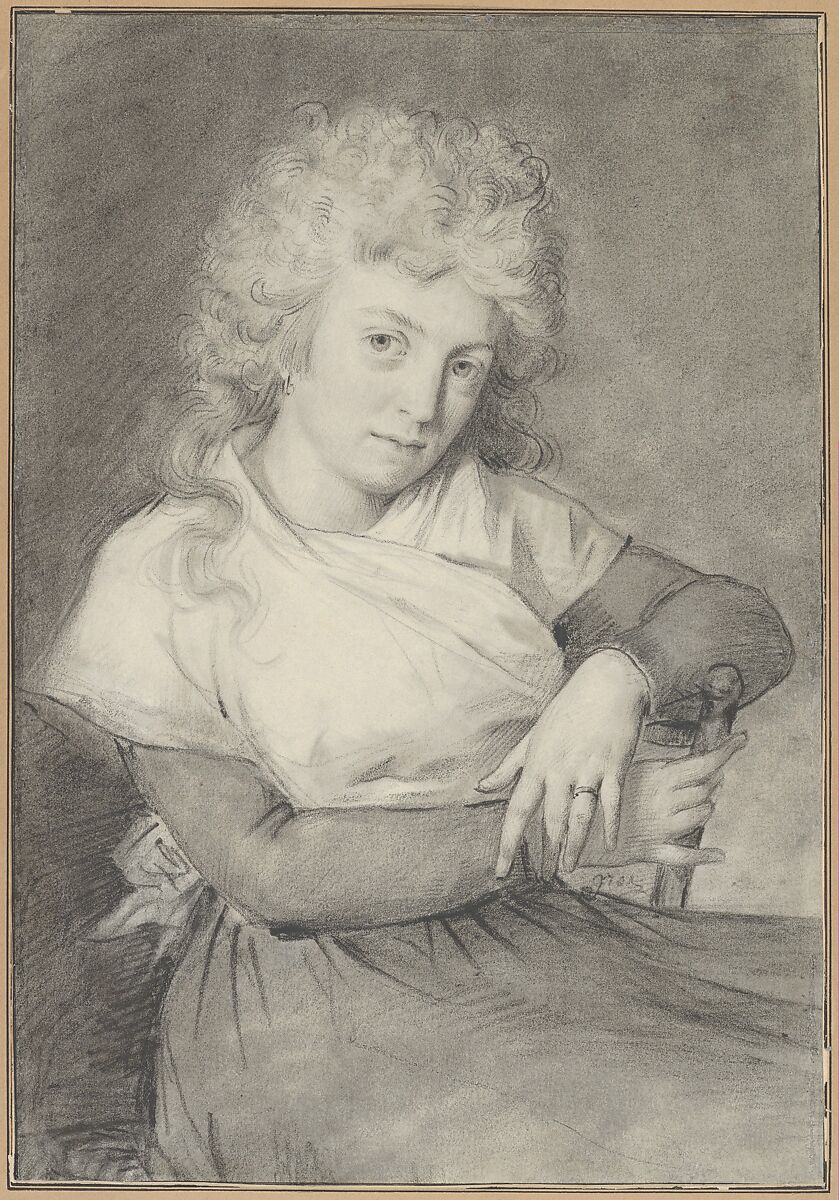 Portrait of a Woman, baron Antoine Jean Gros (French, Paris 1771–1835 Meudon), Black chalk with stumping 