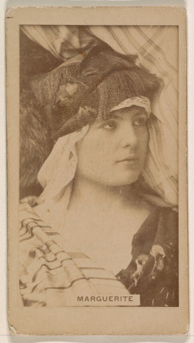 Miss Marguerite, from the Actresses series (N245) issued by Kinney Brothers to promote Sweet Caporal Cigarettes, Issued by Kinney Brothers Tobacco Company, Albumen photograph 