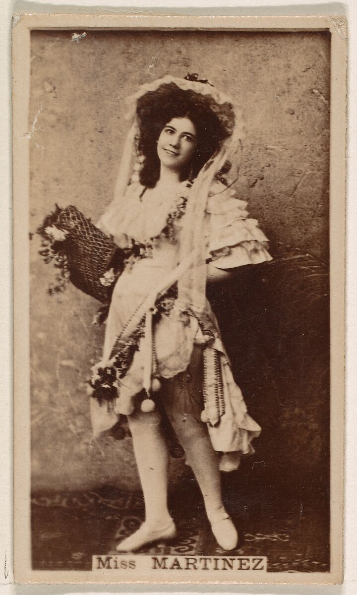 Miss Martinez, from the Actresses series (N245) issued by Kinney Brothers to promote Sweet Caporal Cigarettes, Issued by Kinney Brothers Tobacco Company, Albumen photograph 