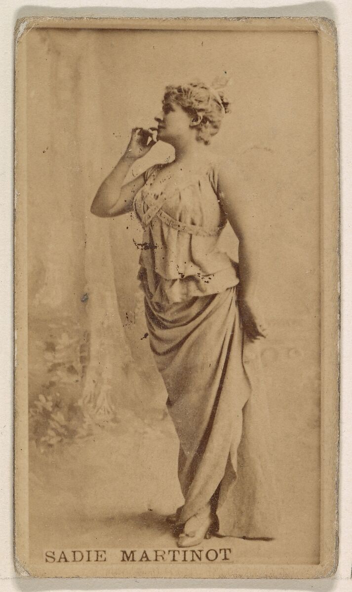 Sadie Martinot, from the Actresses series (N245) issued by Kinney Brothers to promote Sweet Caporal Cigarettes, Issued by Kinney Brothers Tobacco Company, Albumen photograph 