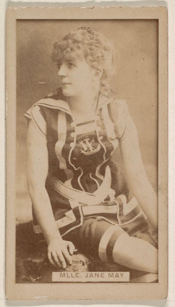Mlle. Jane May, from the Actresses series (N245) issued by Kinney Brothers to promote Sweet Caporal Cigarettes, Issued by Kinney Brothers Tobacco Company, Albumen photograph 