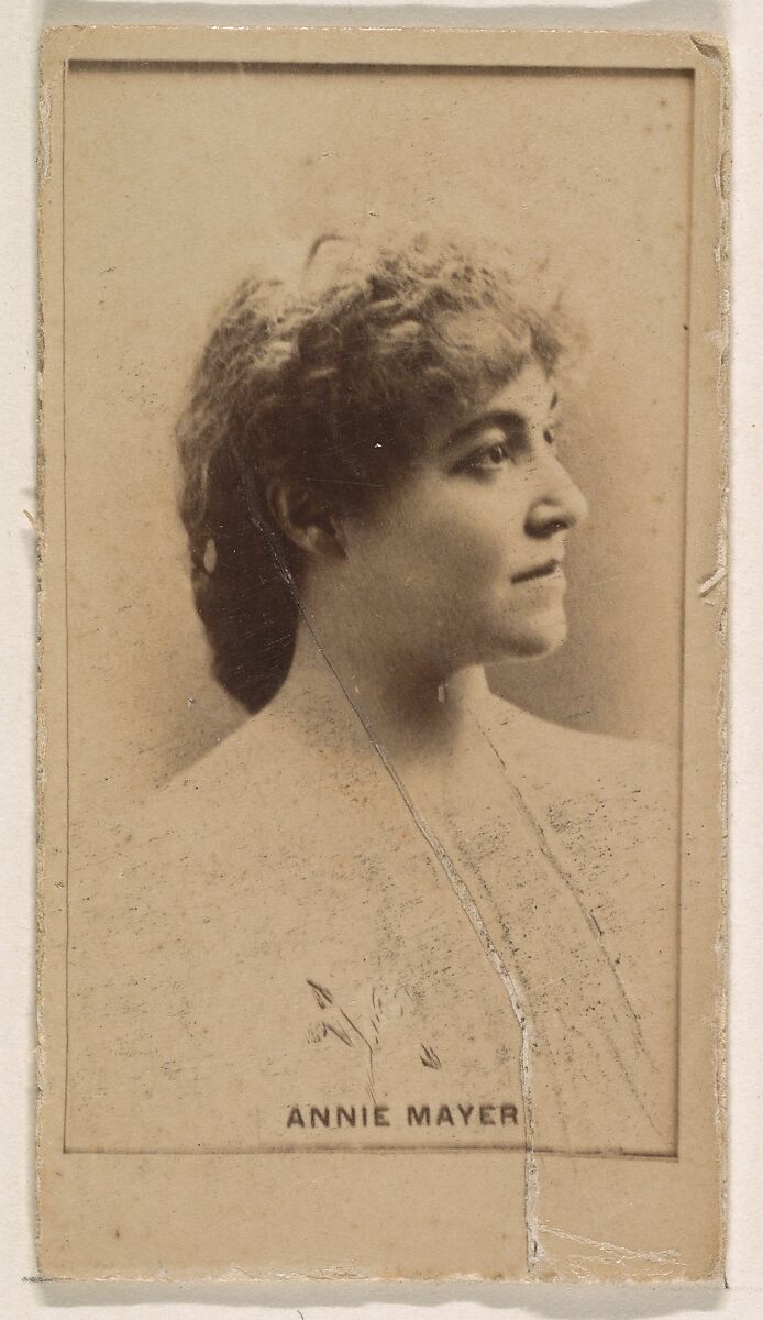 Annie Mayer, from the Actresses series (N245) issued by Kinney Brothers to promote Sweet Caporal Cigarettes, Issued by Kinney Brothers Tobacco Company, Albumen photograph 