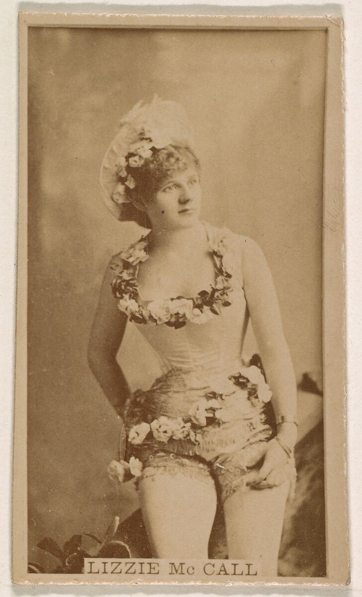 Lizzie McCall, from the Actresses series (N245) issued by Kinney Brothers to promote Sweet Caporal Cigarettes, Issued by Kinney Brothers Tobacco Company, Albumen photograph 