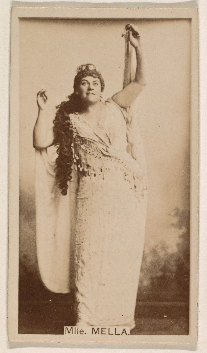 Mlle. Mella, from the Actresses series (N245) issued by Kinney Brothers to promote Sweet Caporal Cigarettes, Issued by Kinney Brothers Tobacco Company, Albumen photograph 