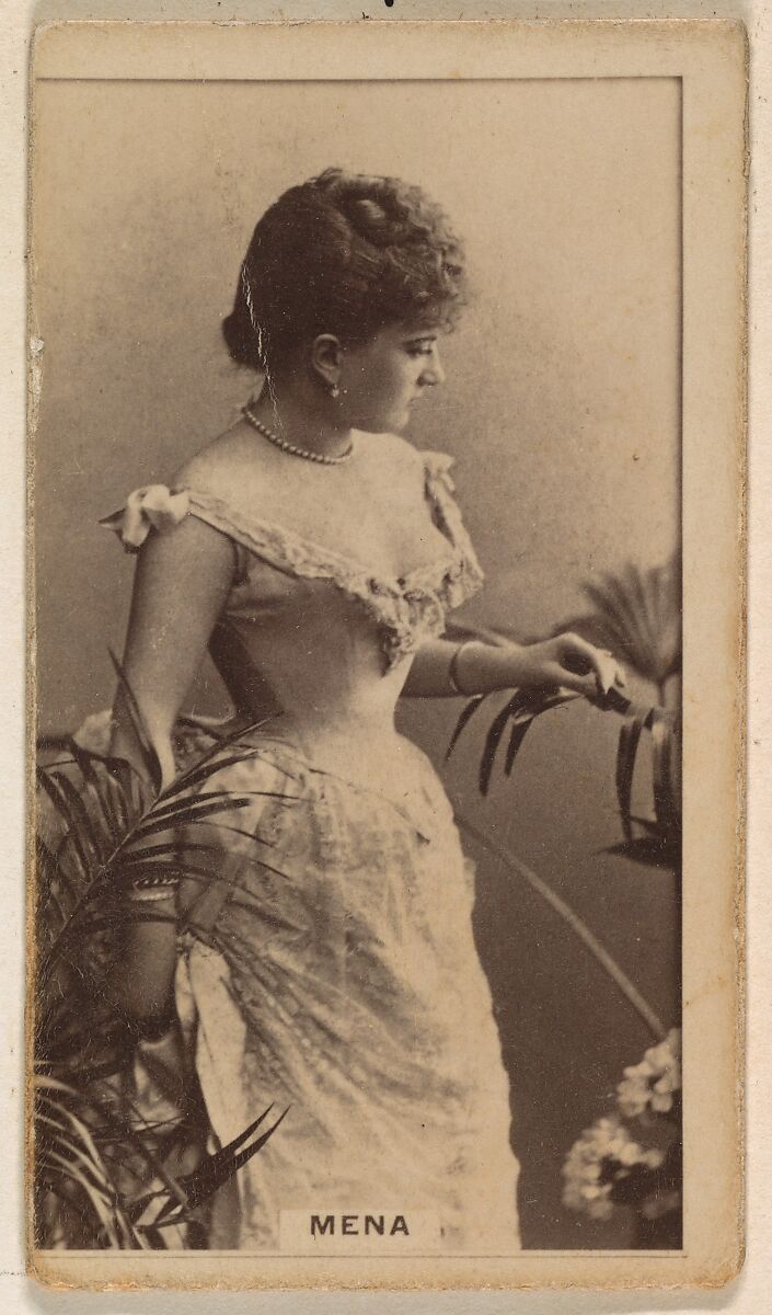 Mena, from the Actresses series (N245) issued by Kinney Brothers to promote Sweet Caporal Cigarettes, Issued by Kinney Brothers Tobacco Company, Albumen photograph 