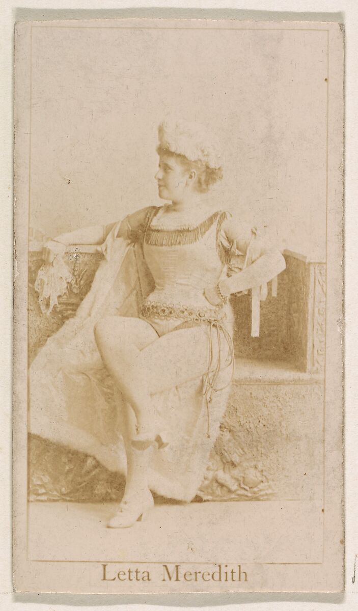 Letta Meredith, from the Actresses series (N245) issued by Kinney Brothers to promote Sweet Caporal Cigarettes, Issued by Kinney Brothers Tobacco Company, Albumen photograph 