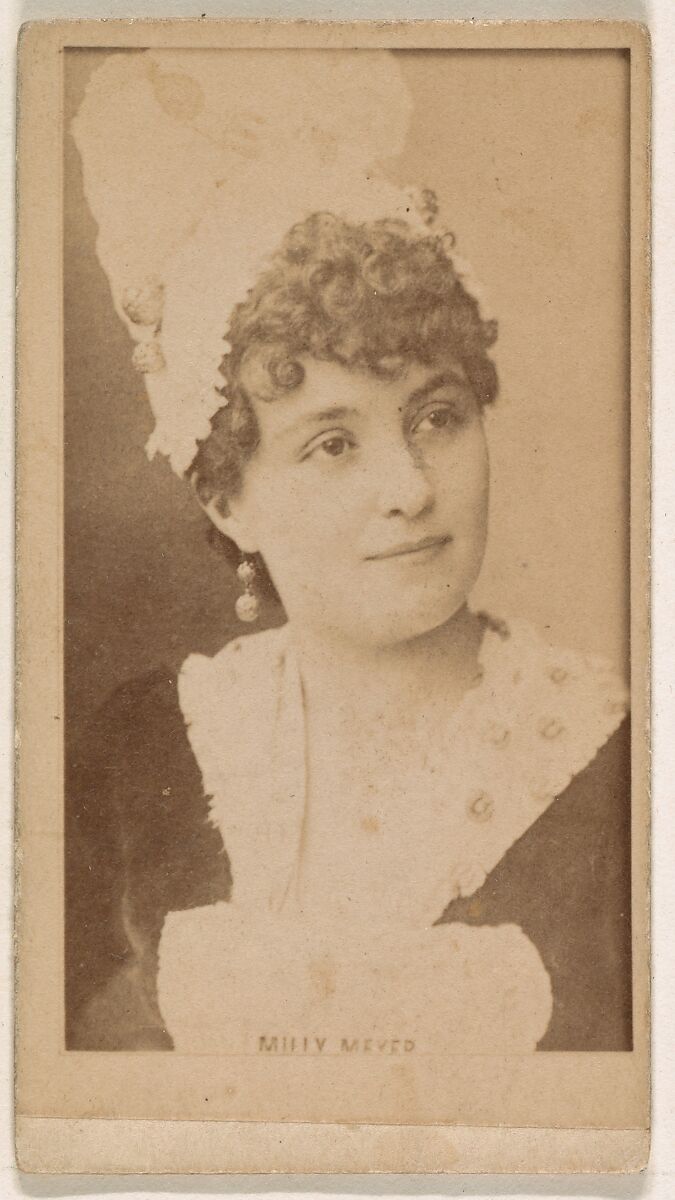 Milly Meyer, from the Actresses series (N245) issued by Kinney Brothers to promote Sweet Caporal Cigarettes, Issued by Kinney Brothers Tobacco Company, Albumen photograph 