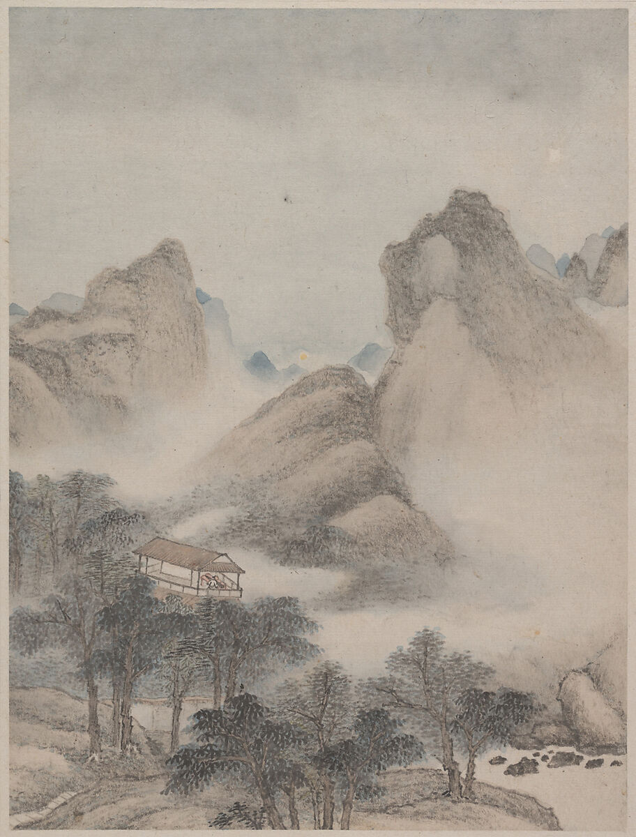 Landscapes, Xiao Yuncong (Chinese, 1596–1673), Album of eight paintings; ink and color on paper, China