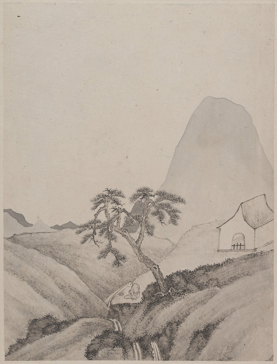 Landscapes, Xiao Yuncong (Chinese, 1596–1673), Album of eight paintings; ink and color on paper, China