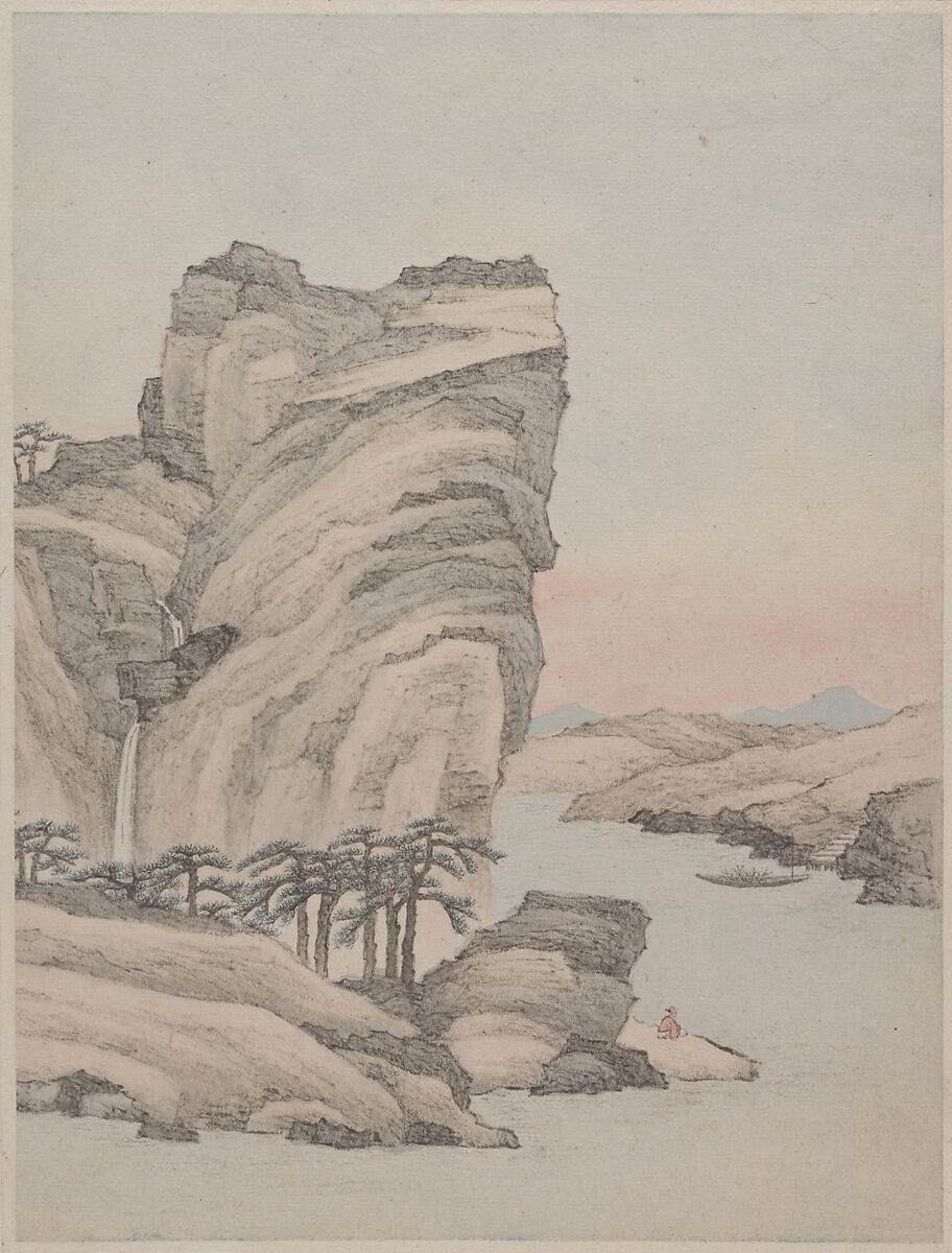 Landscapes, Xiao Yuncong (Chinese, 1596–1673), Album of eight paintings; ink and color on paper, China
