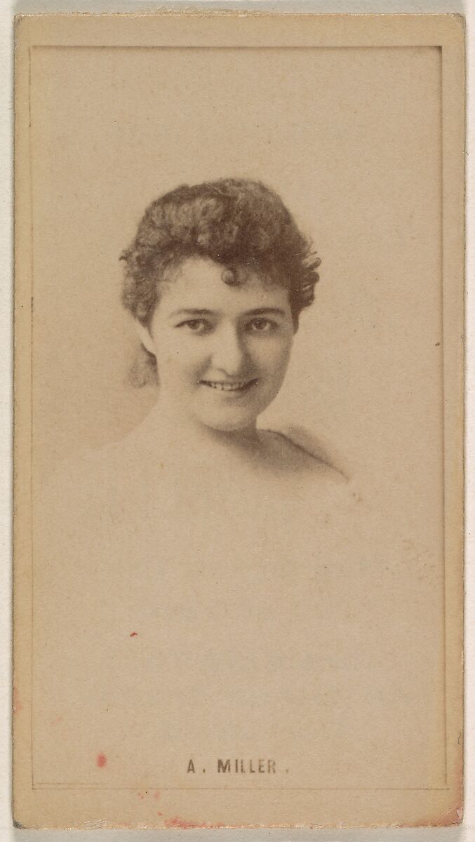 Agnes Miller, from the Actresses series (N245) issued by Kinney Brothers to promote Sweet Caporal Cigarettes, Issued by Kinney Brothers Tobacco Company, Albumen photograph 