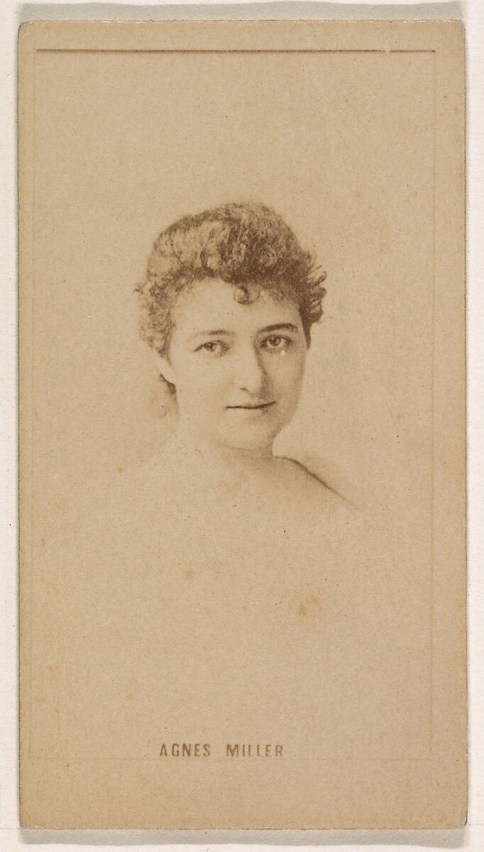 Agnes Miller, from the Actresses series (N245) issued by Kinney Brothers to promote Sweet Caporal Cigarettes, Issued by Kinney Brothers Tobacco Company, Albumen photograph 