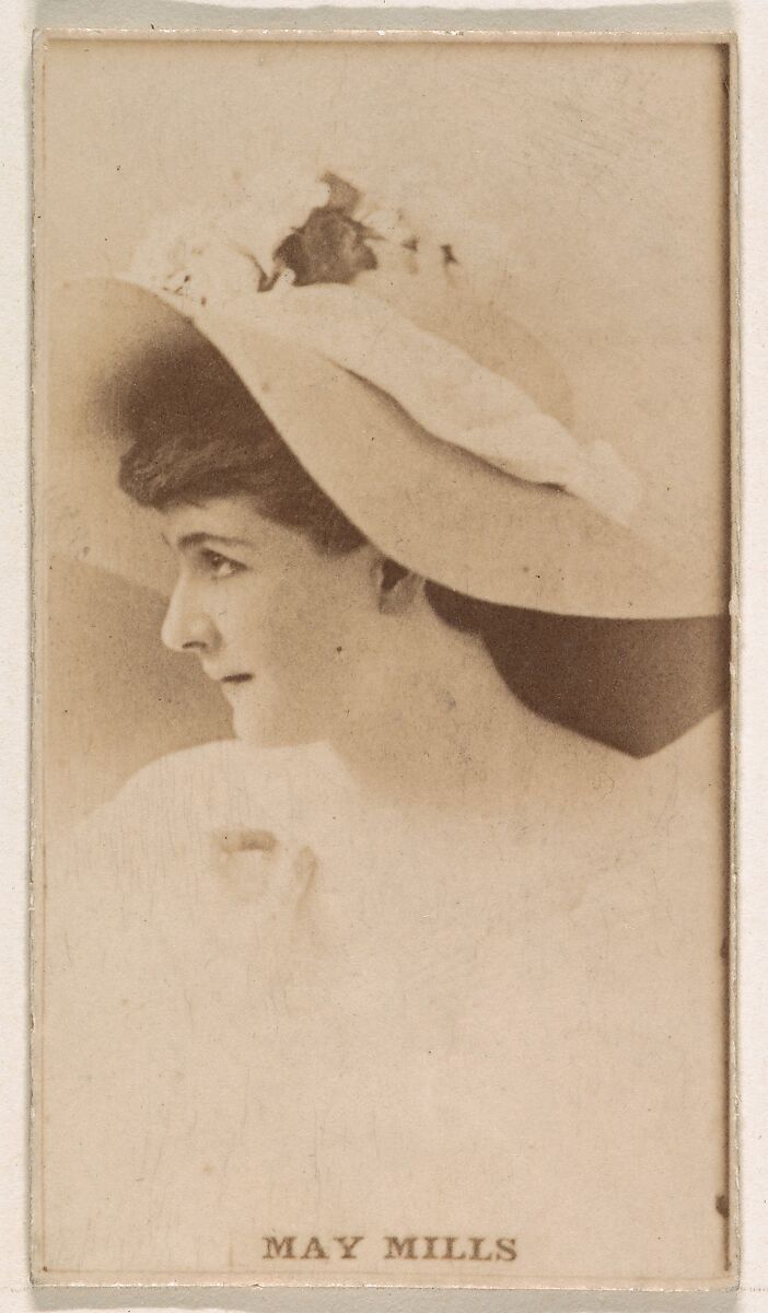 May Mills, from the Actresses series (N245) issued by Kinney Brothers to promote Sweet Caporal Cigarettes, Issued by Kinney Brothers Tobacco Company, Albumen photograph 