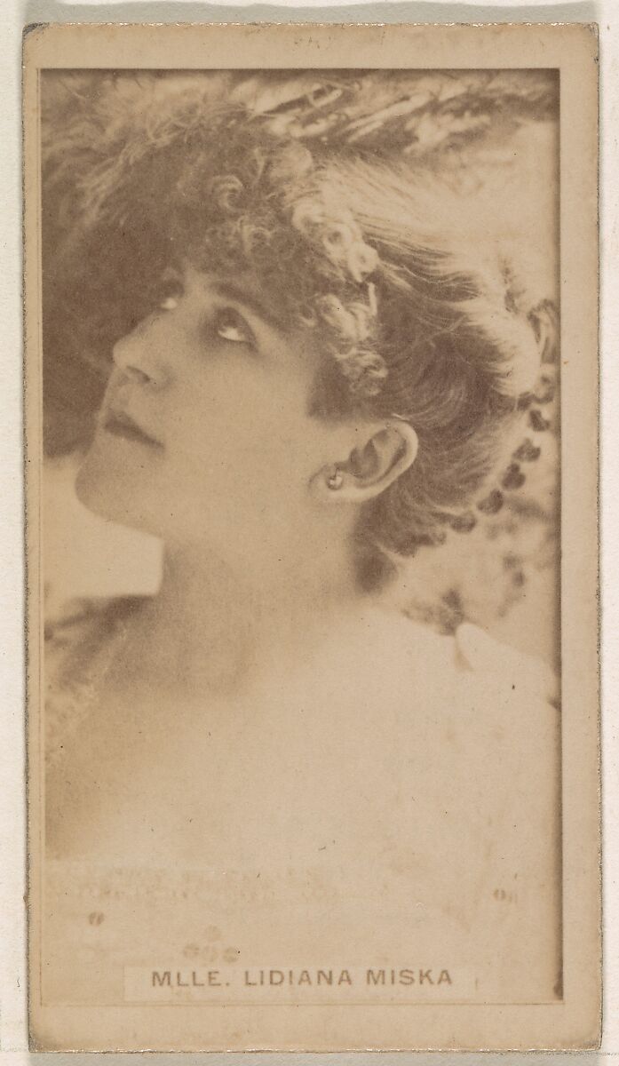 Mlle. Lidiana Miska, from the Actresses series (N245) issued by Kinney Brothers to promote Sweet Caporal Cigarettes, Issued by Kinney Brothers Tobacco Company, Albumen photograph